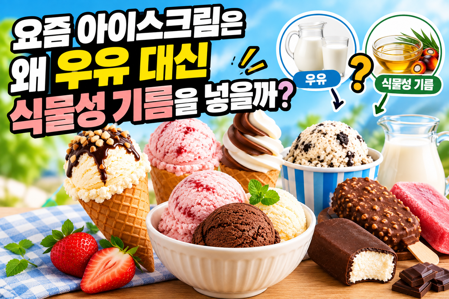 요즘 아이스크림은 왜 우유 대신 식물성 기름을 넣을까? 실제 제품 성분표로 비교해보니