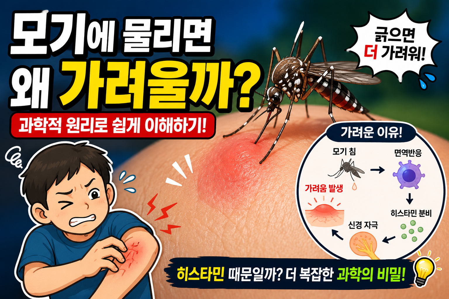모기에 물리면 왜 가려울까? 모기 침과 히스타민의 과학적 원리